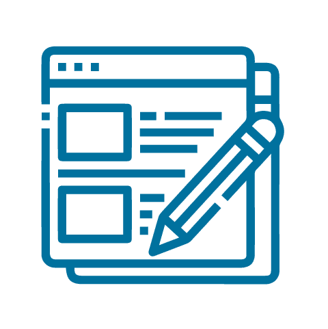 Icône représentant la création de contenu sur les réseaux sociaux